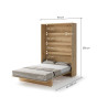 Lit mural double chêne artisan 140x200 cm Bed Concept