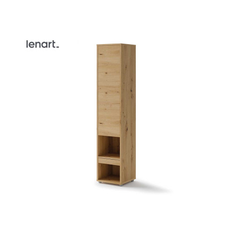 Colonne de rangement chêne artisan pour lit vertical 140x200 cm Bed Concept
