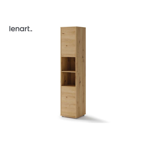 Colonne chêne artisan 2 portes et 2 niches pour lit vertical 140x200 cm Bed Concept