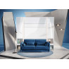Canapé bleu pour lit escamotable vertical 140x200 cm Bed Concept