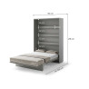 Lit gris escamotable vertical 140x200 cm Bed Concept