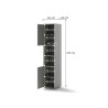 Colonne grise 2 portes et 2 niches pour lit vertical 140x200 cm Bed Concept