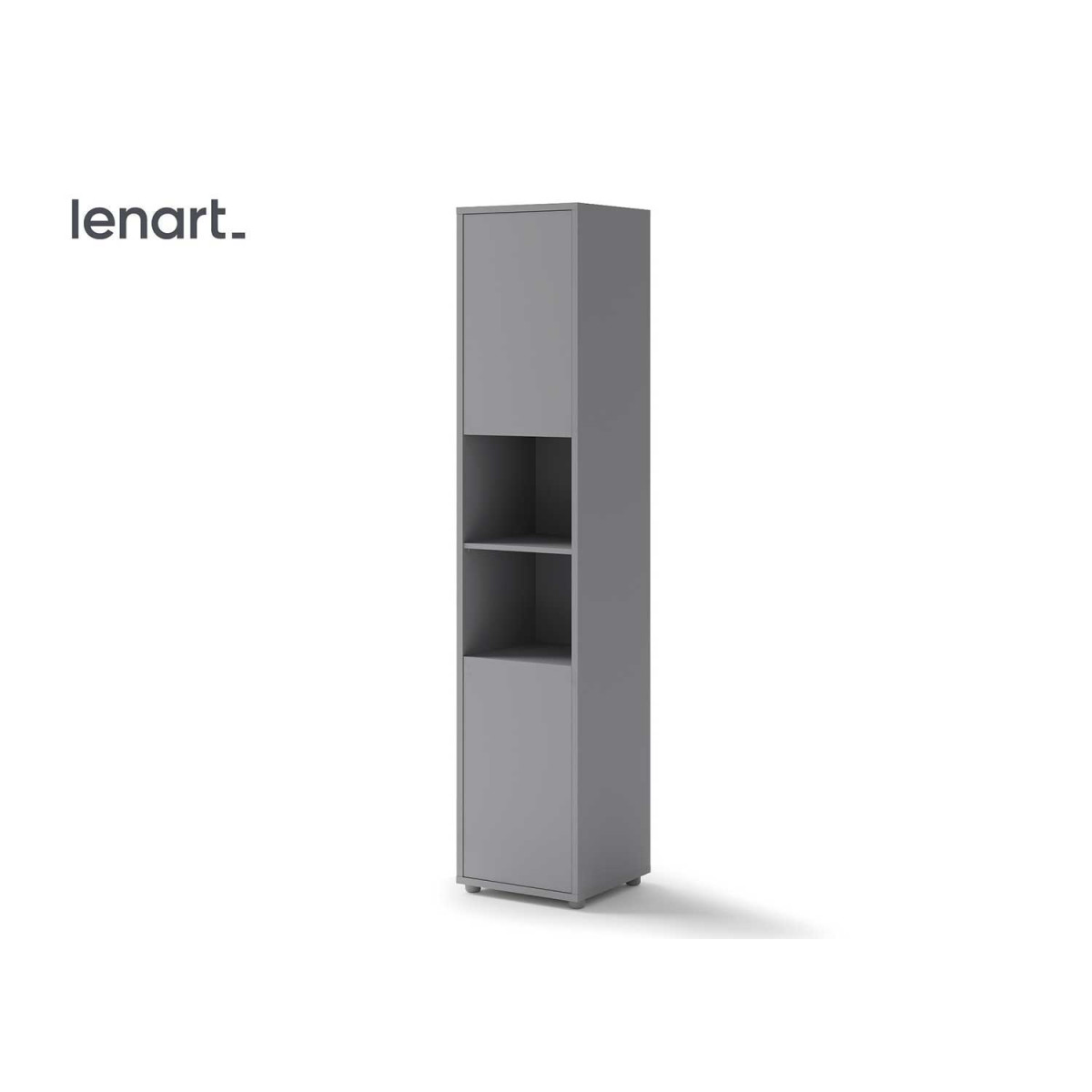 Colonne grise 2 portes et 2 niches pour lit vertical 140x200 cm Bed Concept