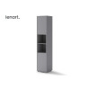 Colonne grise 2 portes et 2 niches pour lit vertical 140x200 cm Bed Concept