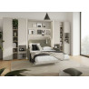 Colonne grise 2 portes et 2 niches pour lit vertical 140x200 cm Bed Concept