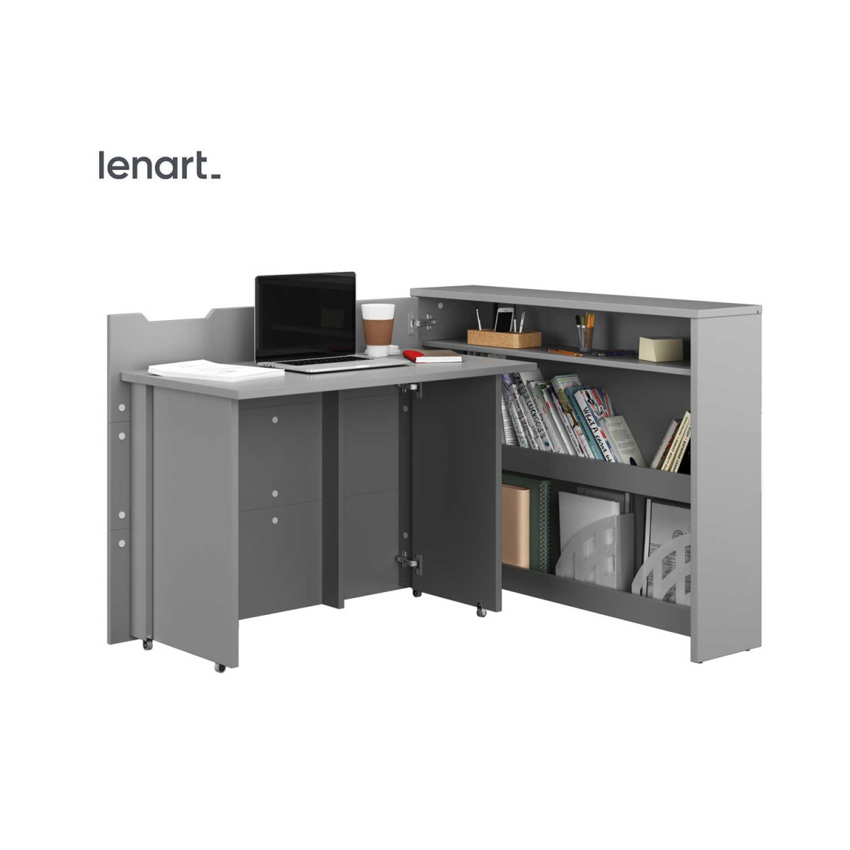 Bureau design pliant gris 115 cm Work Concept