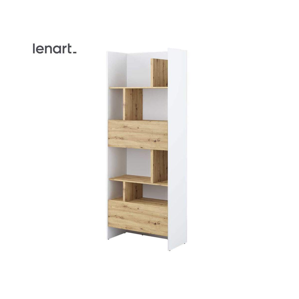 Bibliothèque moderne blanche et chêne artisan Bed Concept
