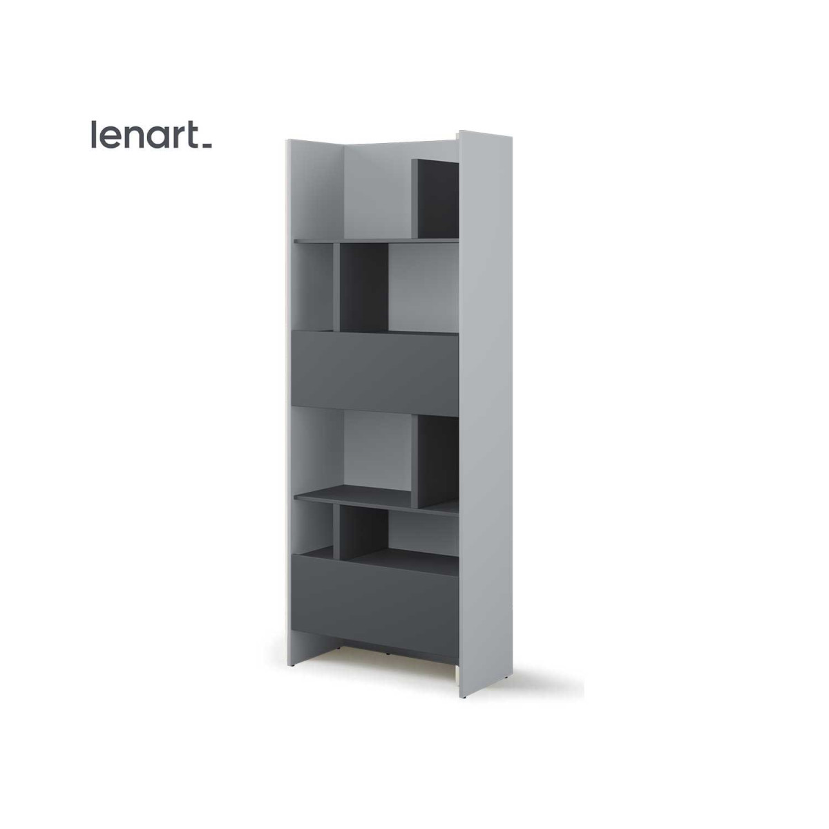 Meuble bibliothèque gris et graphite Bed Concept