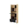Bibliothèque rangement chêne artisan et noir Bed Concept