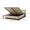 Lit coffre 180x200 cm avec tête de lit LED beige, noir et chêne Natura