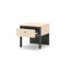 Lot de 2 tables de chevet beige et noir Natura