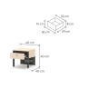 Lot de 2 tables de chevet beige et noir Natura