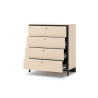Commode 4 tiroirs beige et noir à LED Natura