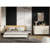 Commode 3 tiroirs et 1 porte beige et noir à LED Natura