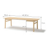 Table rectangulaire extensible 149-269 cm chêne clair Kubo