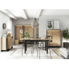 Vitrine haute 195 cm 2 portes à LED chêne artisan et noir Edge