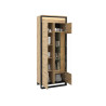 Vitrine haute 195 cm 2 portes à LED chêne artisan et noir Edge