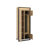 Vitrine haute 195 cm 2 portes à LED chêne artisan et noir Edge