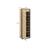 Meuble de rangement haut 195 cm 1 porte à LED chêne artisan et noir Edge