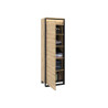Meuble de rangement haut 195 cm 1 porte à LED chêne artisan et noir Edge