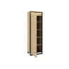 Meuble de rangement haut 195 cm 1 porte à LED chêne artisan et noir Edge