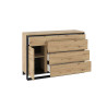 Commode 1 porte et 4 tiroirs à LED chêne artisan et noir Edge