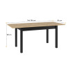 Table à manger extensible chêne artisan et noir Edge