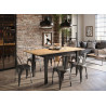 Table à manger extensible chêne artisan et noir Edge