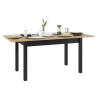 Table à manger extensible chêne artisan et noir Edge