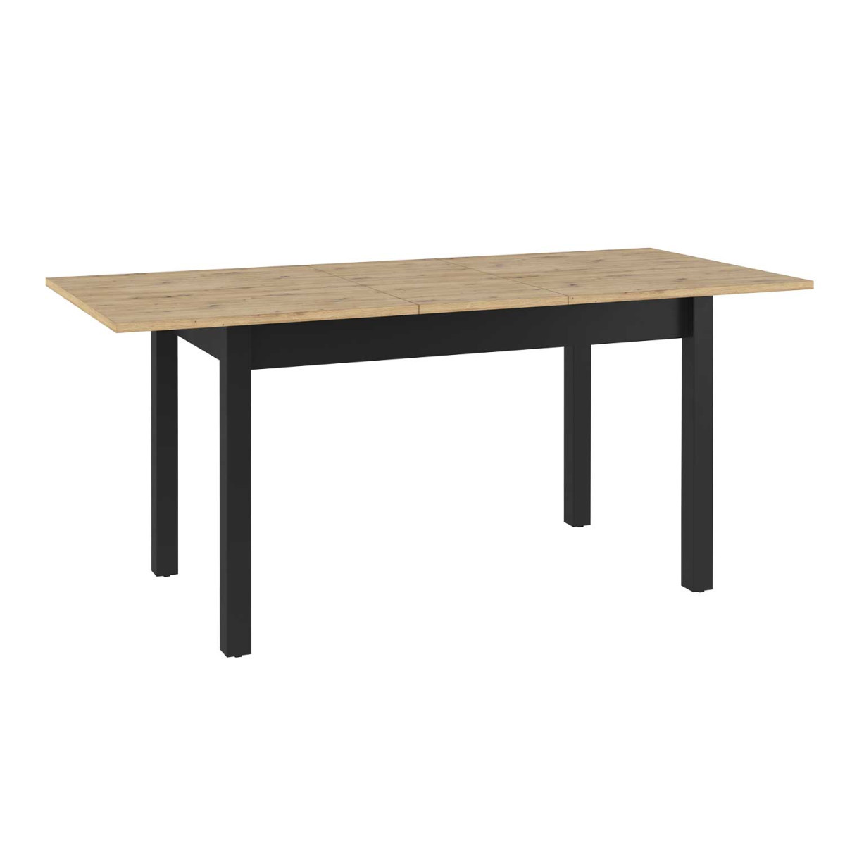 Table à manger extensible chêne artisan et noir Edge