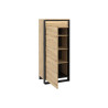 Meuble de rangement 1 porte à LED chêne artisan et noir Edge