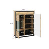 Vitrine basse 140 cm 2 portes à LED chêne artisan et noir Edge