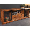 Meuble TV en acacia marron 160 cm industriel Zaya