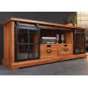 Meuble TV en acacia marron 160 cm industriel Zaya