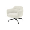 Fauteuil crème pivotant et métal noir Tajo