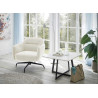 Fauteuil crème pivotant et métal noir Tajo