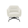 Fauteuil crème pivotant et métal noir Tajo