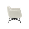 Fauteuil crème pivotant et métal noir Tajo