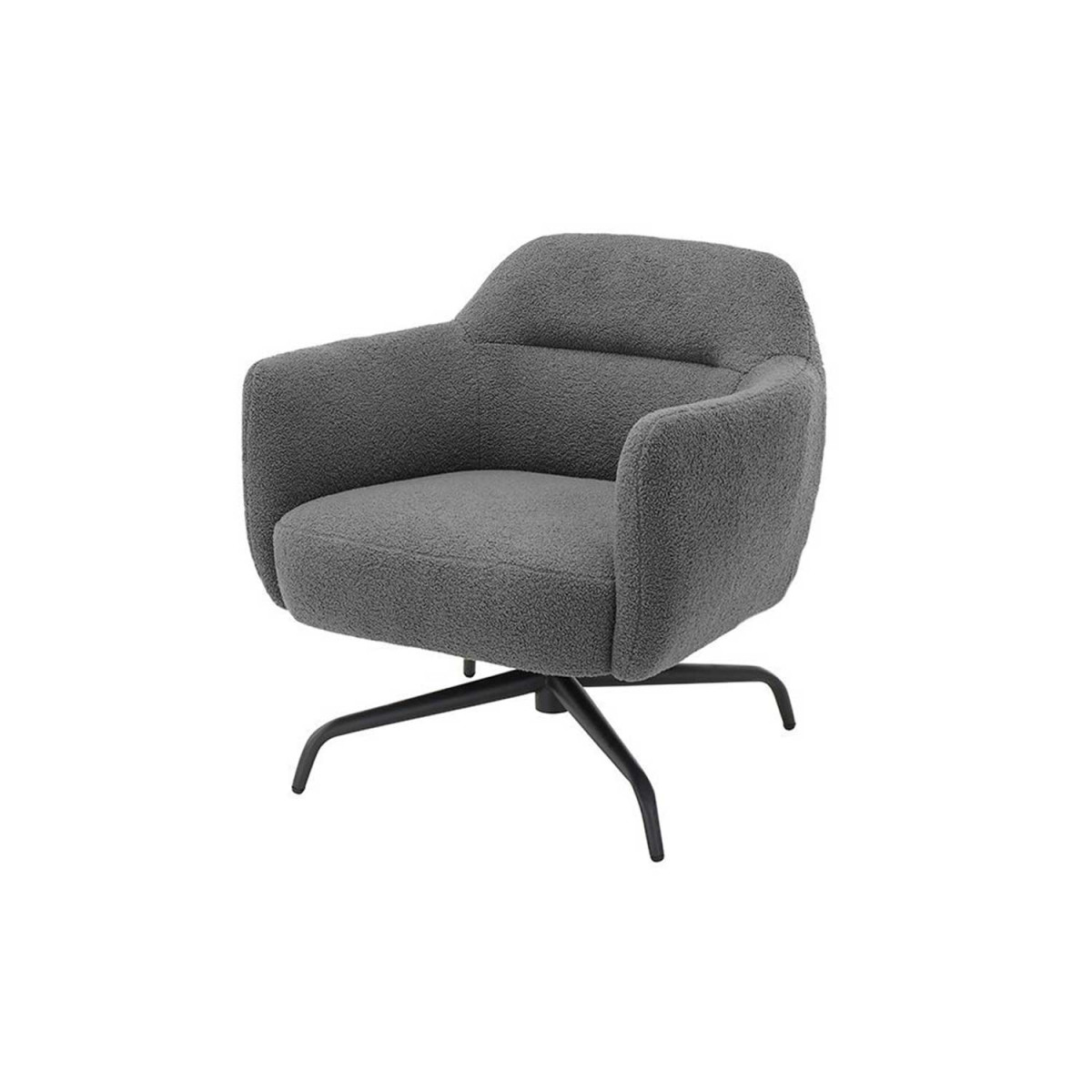 Fauteuil pivotant anthracite et métal noir Tajo