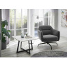 Fauteuil pivotant anthracite et métal noir Tajo