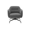 Fauteuil pivotant anthracite et métal noir Tajo