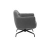 Fauteuil pivotant anthracite et métal noir Tajo