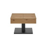 Table basse carrée plateaux relevables chêne et noir Ashton