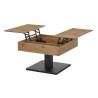 Table basse carrée plateaux relevables chêne et noir Ashton