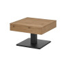 Table basse carrée plateaux relevables chêne et noir Ashton