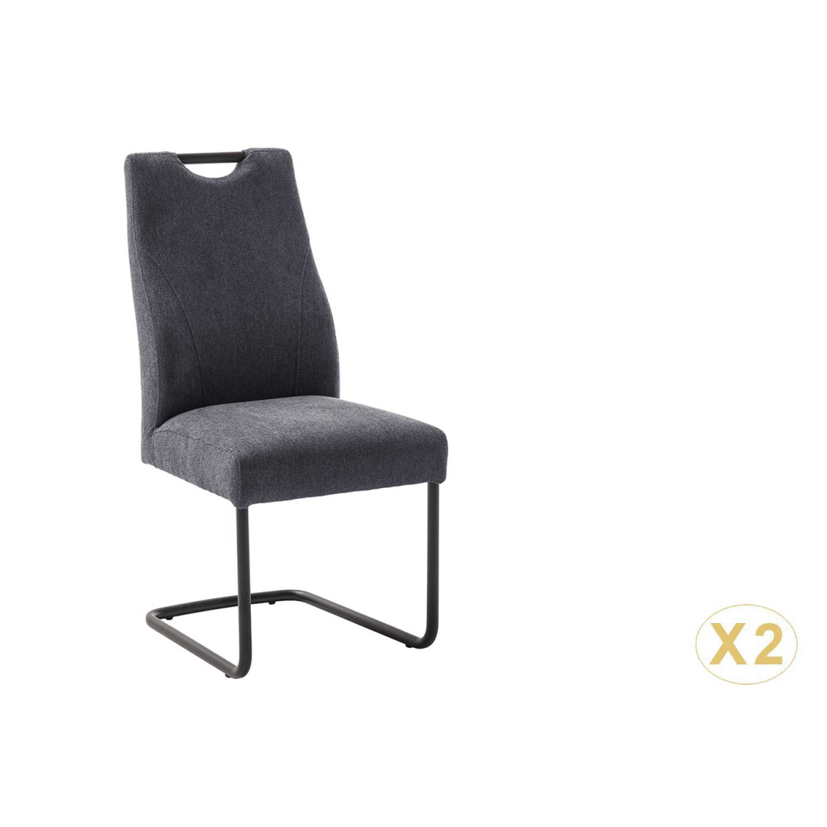 Chaises de salle à manger pied traîneau anthracite José