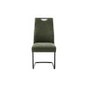 Chaises en tissu avec pied traîneau vert olive José