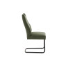Chaises en tissu avec pied traîneau vert olive José