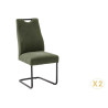 Chaises en tissu avec pied traîneau vert olive José