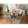 Chaises en tissu avec pied traîneau vert olive José